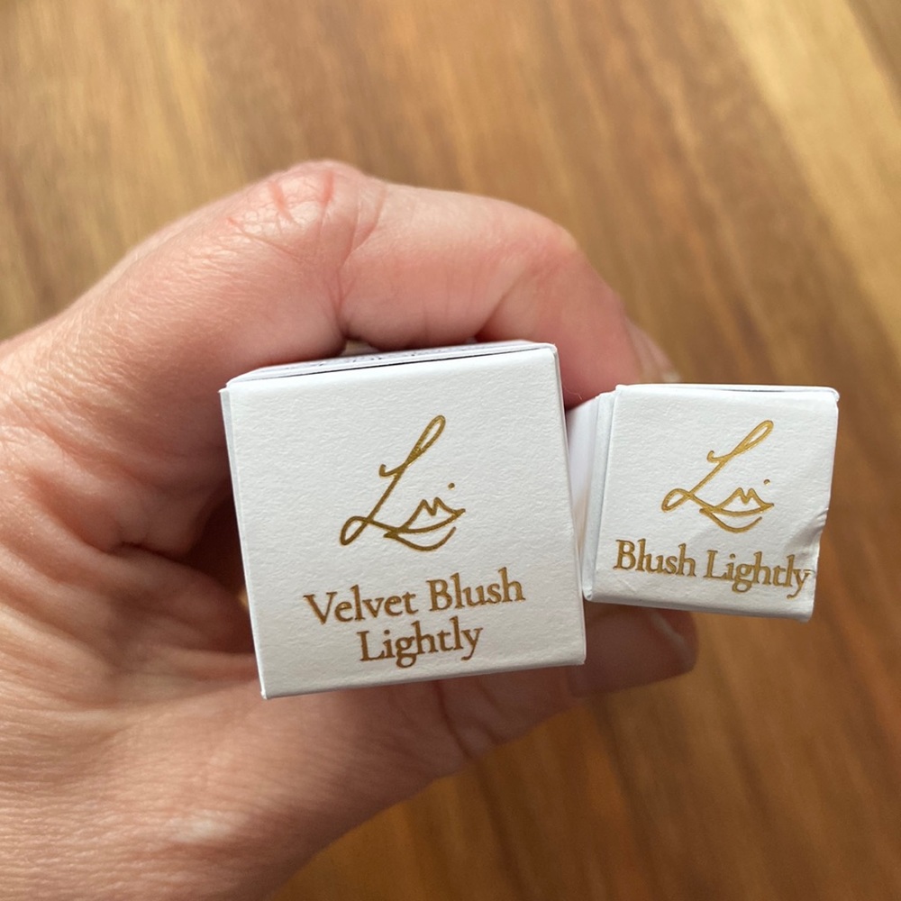 Lisa Eldridge Velvet Blush Lightly lipstick and matching lip liner